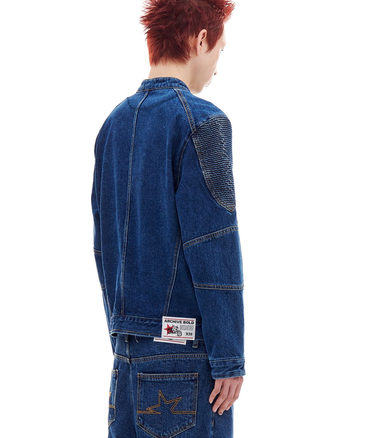 아카이브 볼드(ARCHIVE BOLD) BIKER DENIM ZIP JACKET (BLUE)