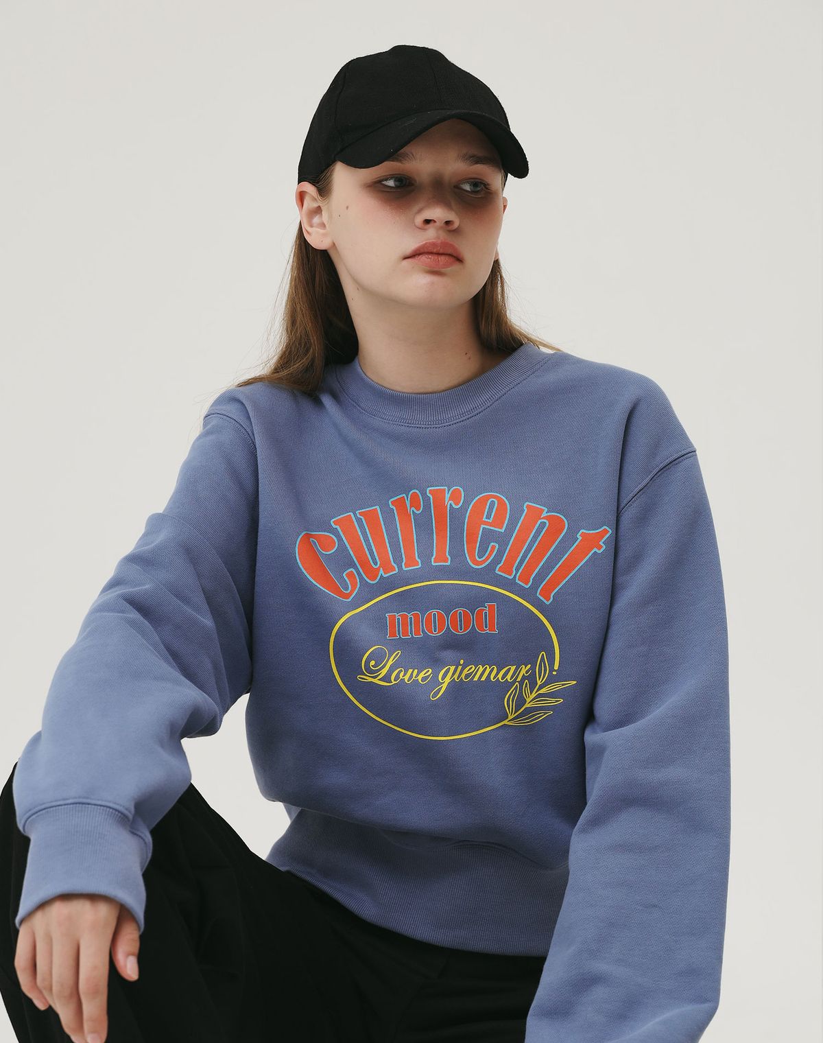 지에마르(GIEMAR) CURRENT MOOD CROP TEE BLUE