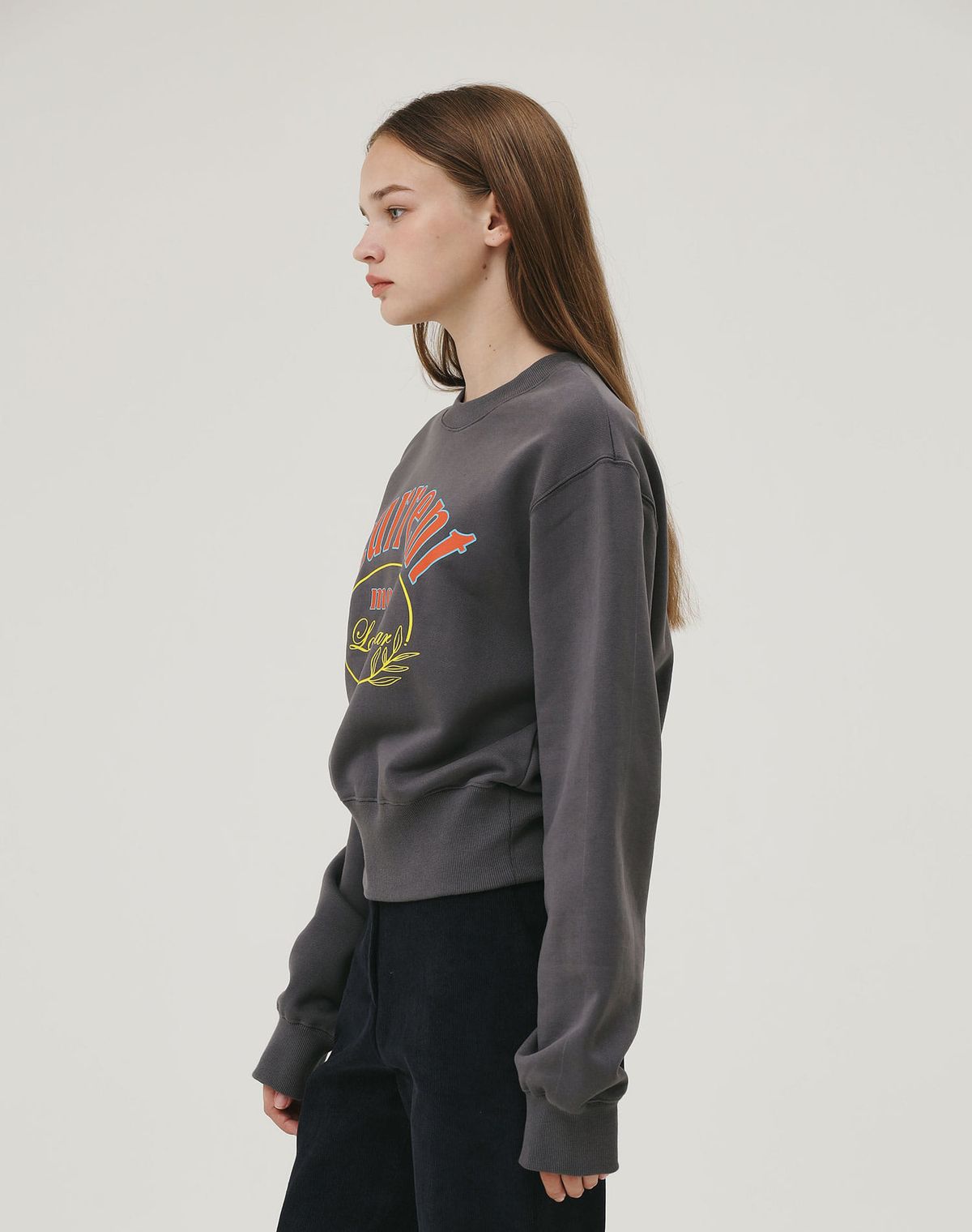 지에마르(GIEMAR) CURRENT MOOD CROP TEE CHARCOAL