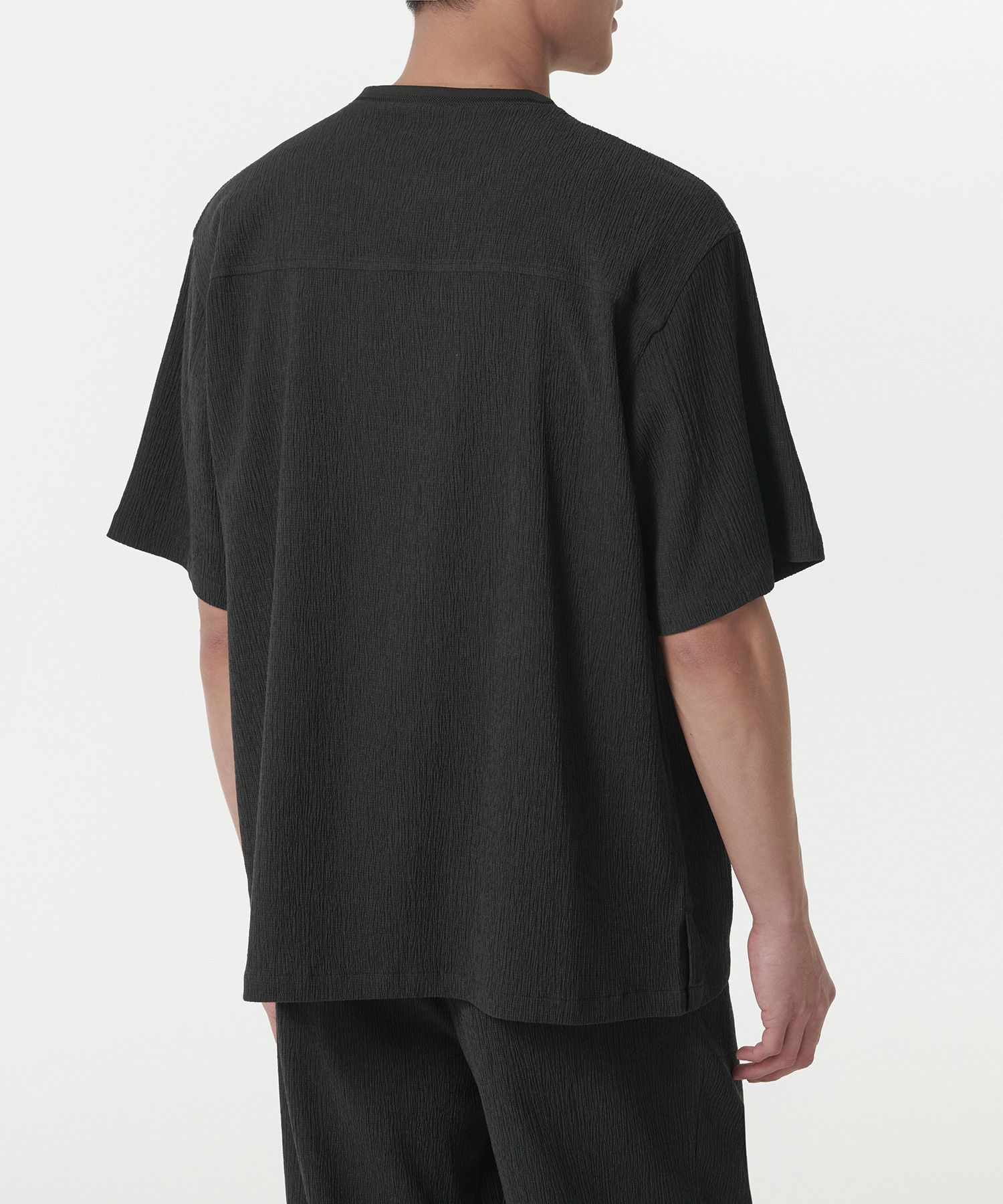 Tシャツ・カットソー *MUSINSA STANDARD* Crinkle Oversized Woven T-Shirt Dark Grey MUSINSA | MUSINSA STANDARD Crinkle Oversized Woven T-Shirt