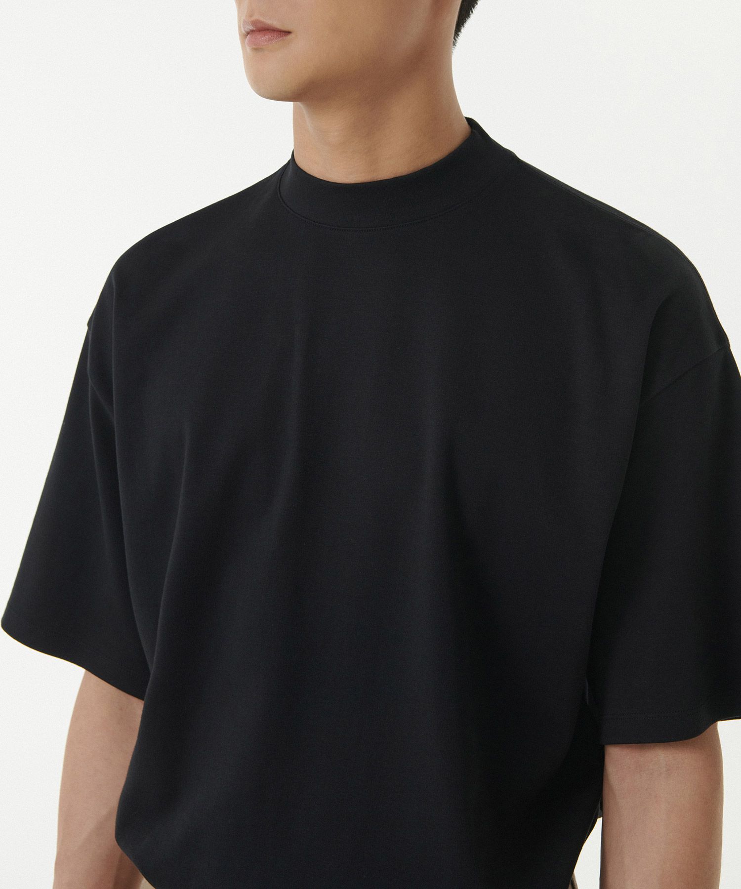 Tシャツ・カットソー *MUSINSA STANDARD* Oversized Mock Neck T-Shirt Grayish Beige MUSINSA | MUSINSA STANDARD Oversized Mock Neck T-Shirt