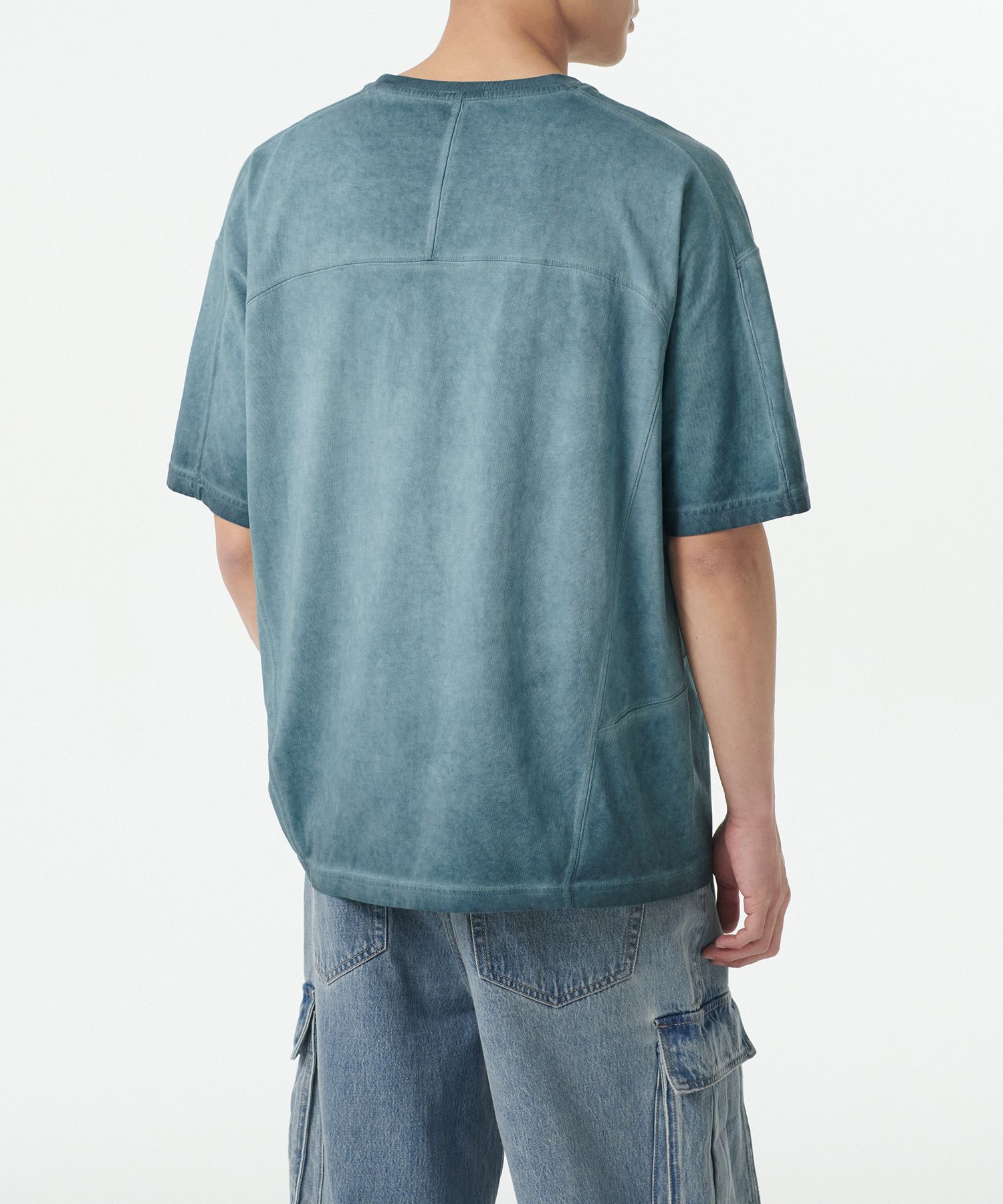 ★MUSINSA STANDARD★ Relaxed Cotton Tencel Pigment Shirt Blu Caruso - Denim-blue tencel shirt