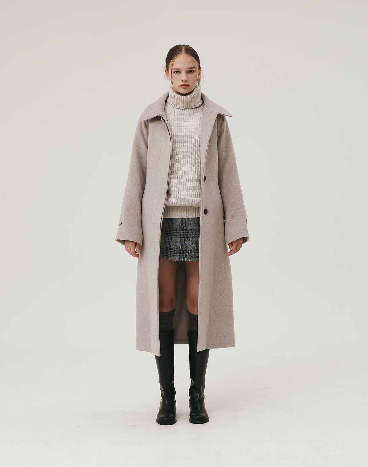 지에마르(GIEMAR) LONG SINGLE COAT LIGHT GRAY