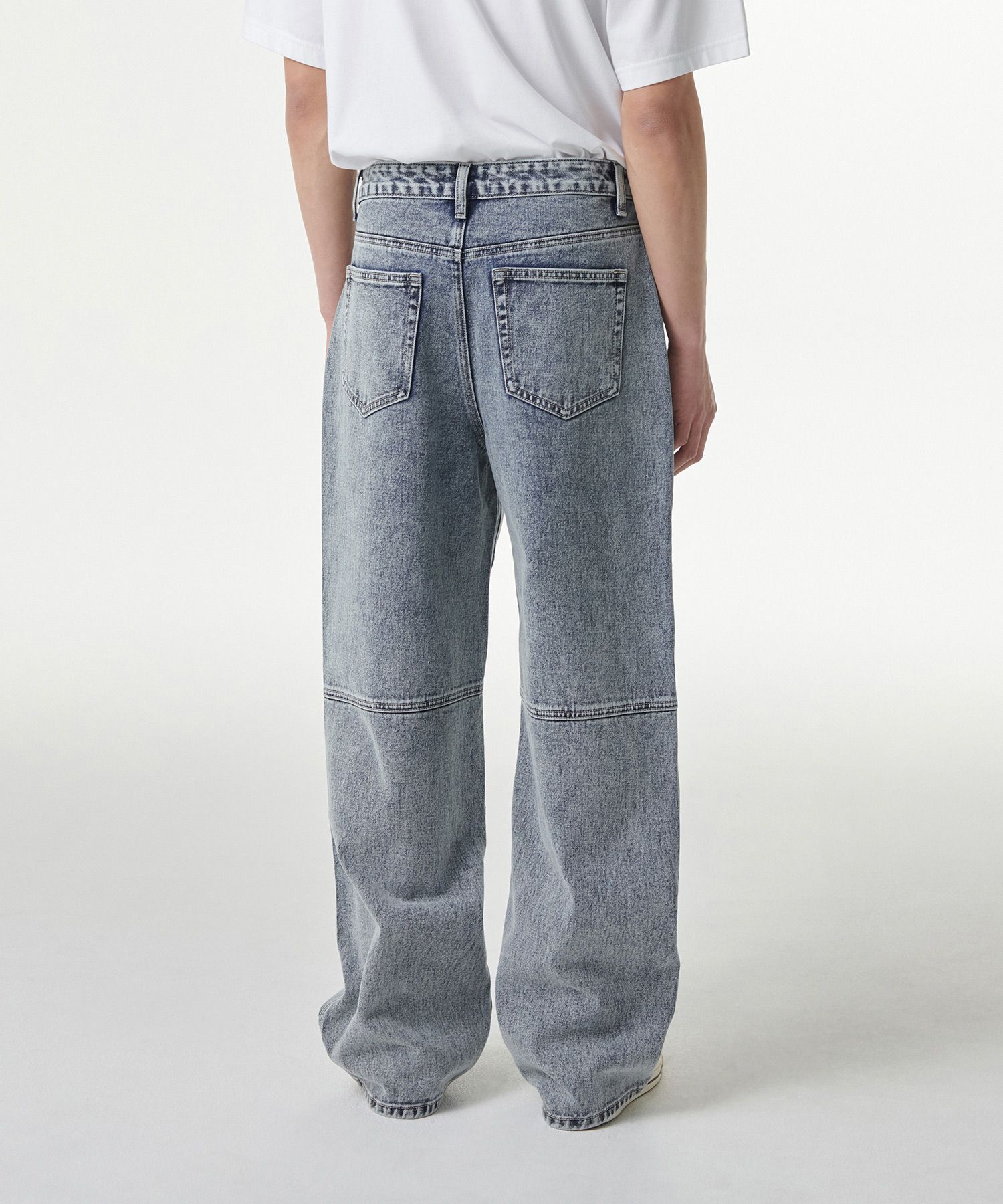 ★MUSINSA STANDARD★ Panelled Knee Wide Denim Pants Acid Gre MUSINSA公式 | MUSINSA STANDARD Paneled knee wide denim pants
