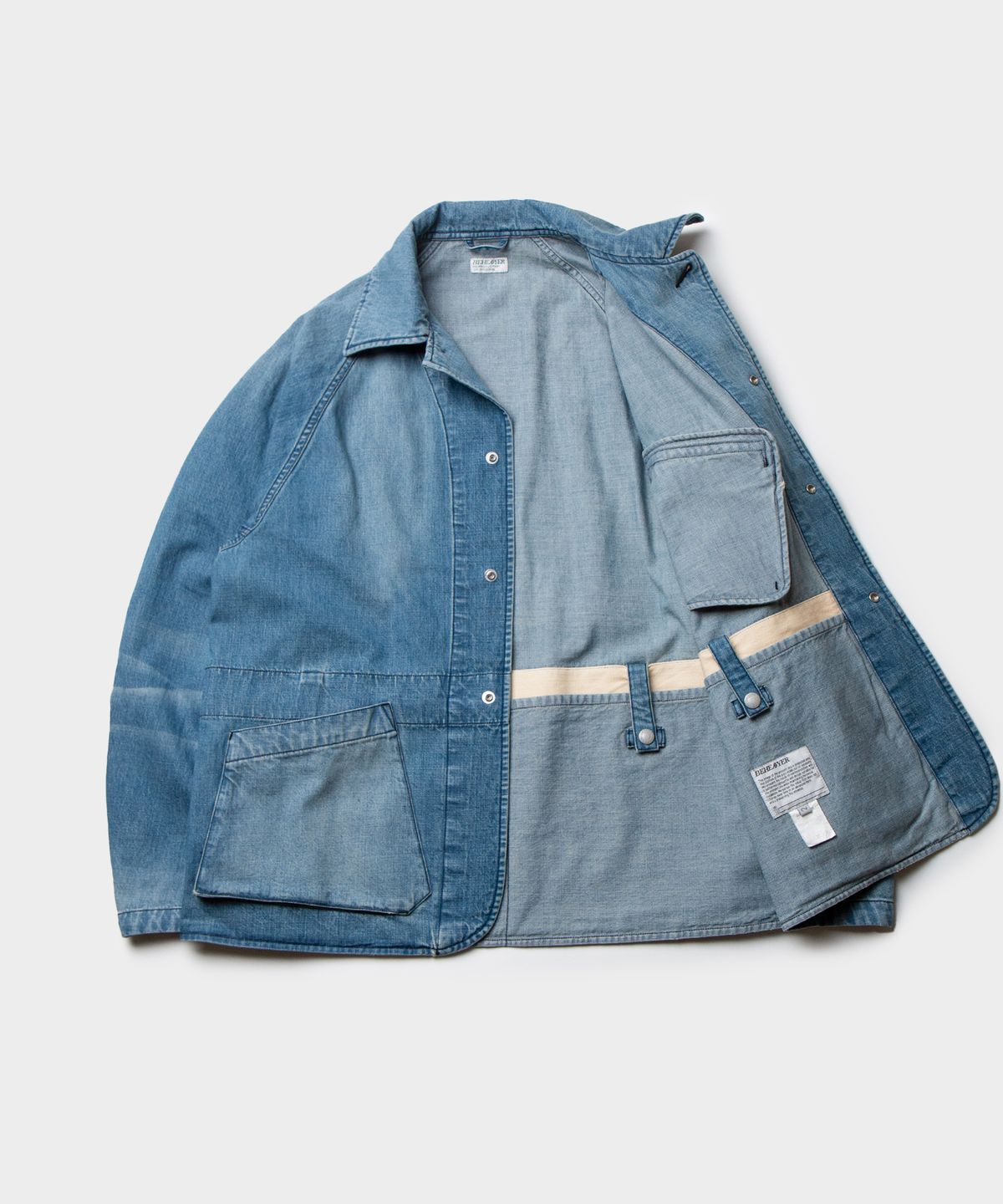 비헤비어(BEHEAVYER) BUSH JACKET washed denim