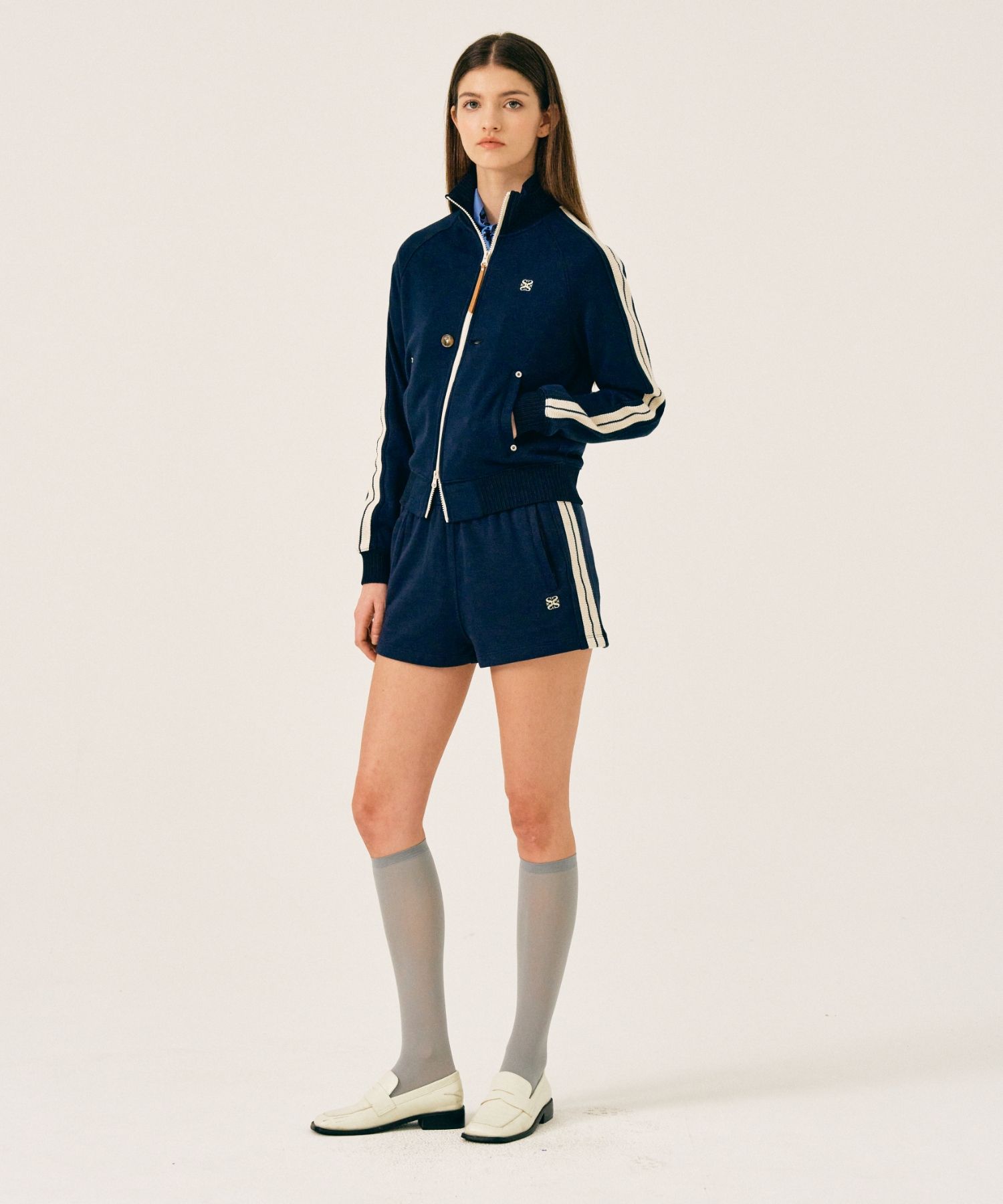 MUSINSA | SATUR (W) Lawton All Day Track Shorts Classic Navy