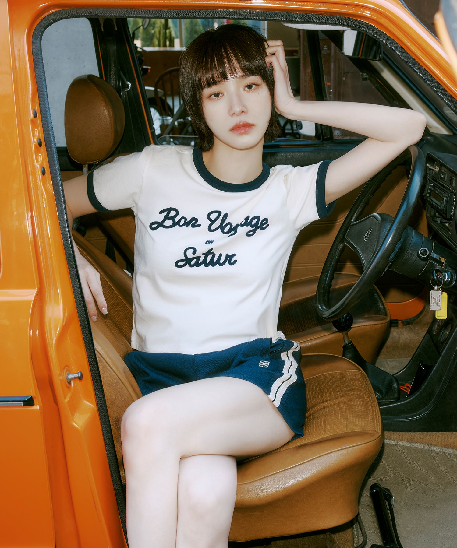 MUSINSA | SATUR (W) Lawton All Day Track Shorts Classic Navy