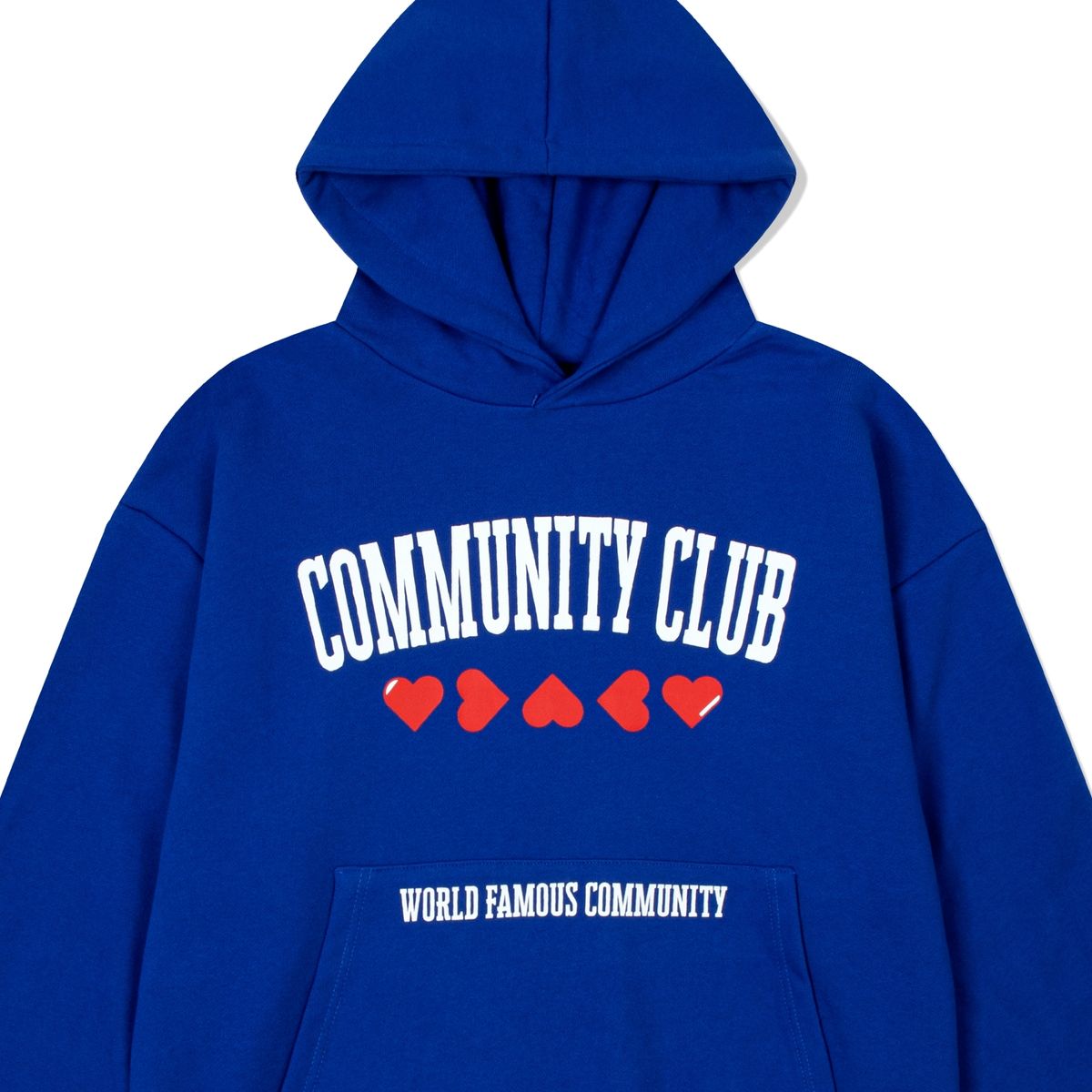 커뮤니티클럽(COMMUNITY CLUB) 컬리지 하트 후디 블루