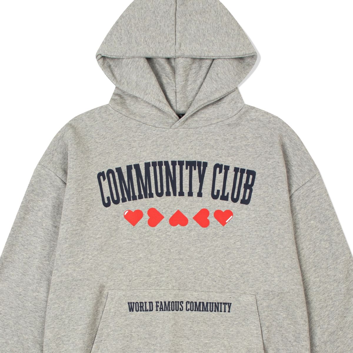 커뮤니티클럽(COMMUNITY CLUB) 컬리지 하트 후디 그레이