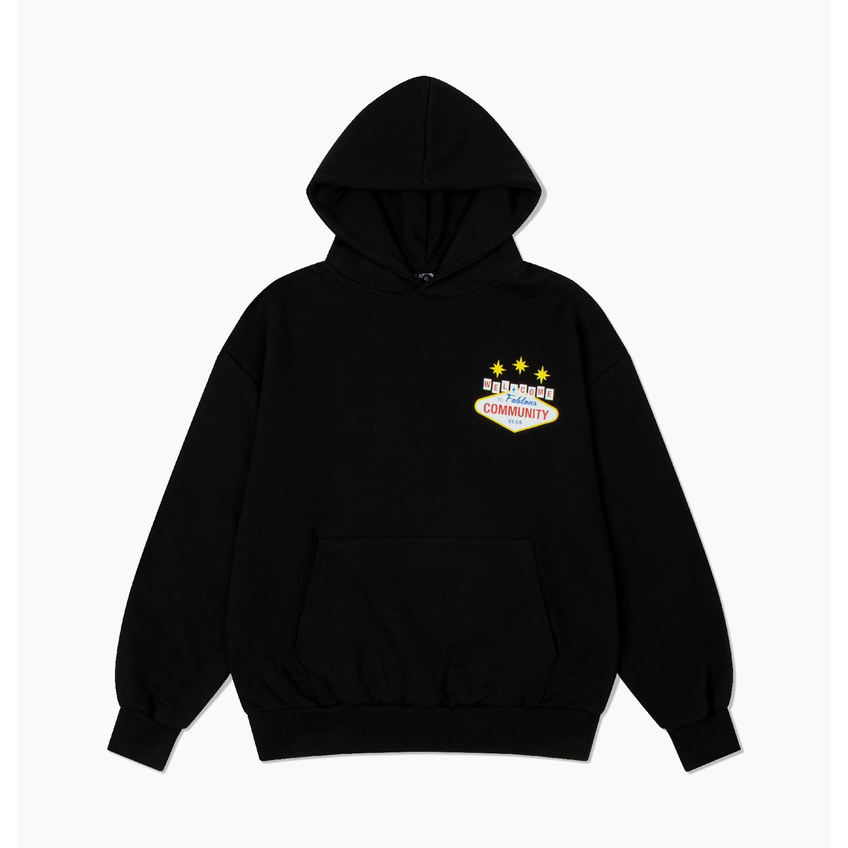 커뮤니티클럽(COMMUNITY CLUB) 웰컴 후디 블랙