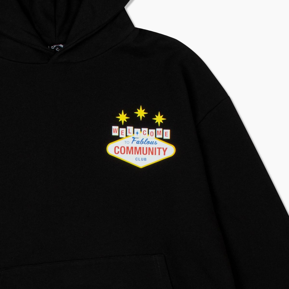 커뮤니티클럽(COMMUNITY CLUB) 웰컴 후디 블랙