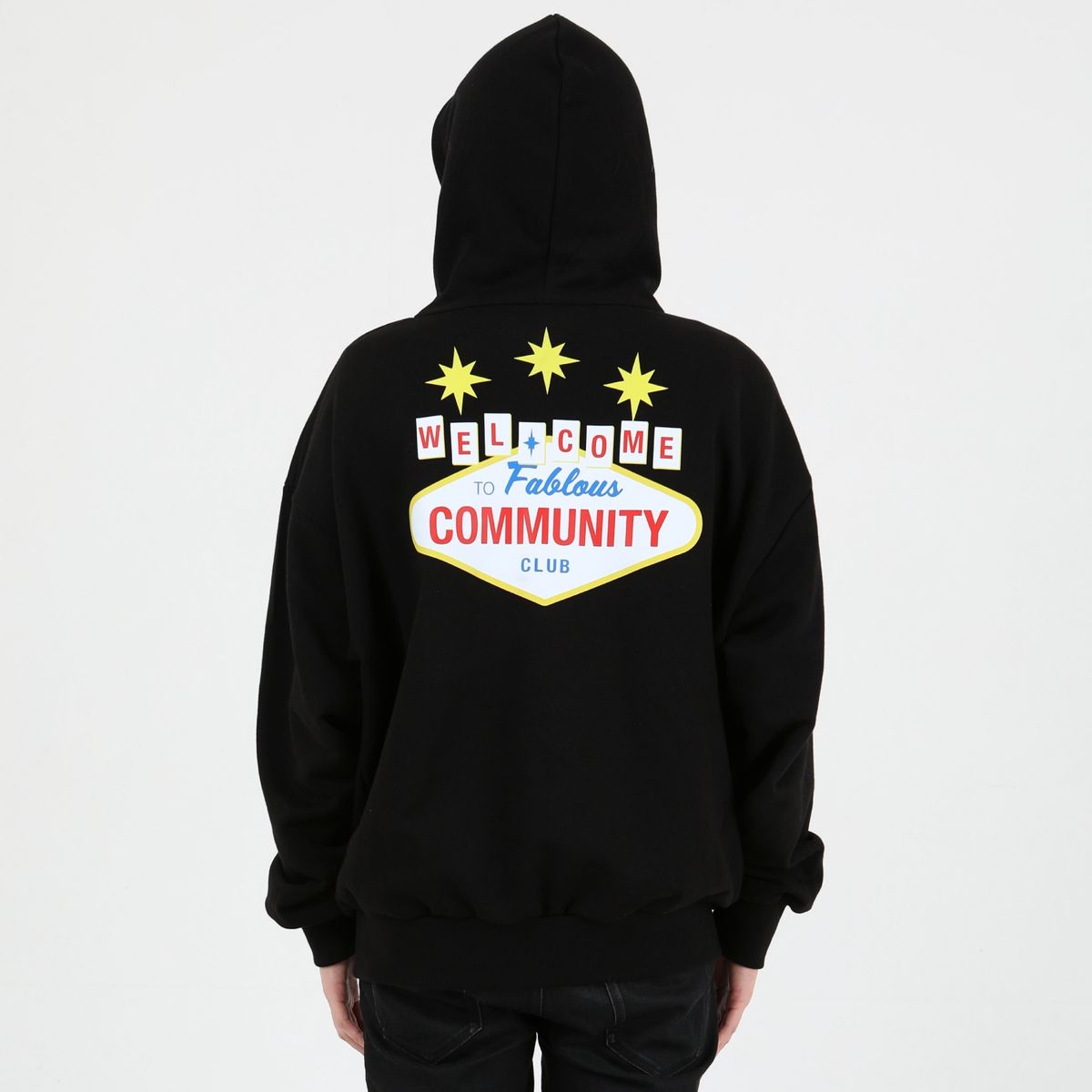 커뮤니티클럽(COMMUNITY CLUB) 웰컴 후디 블랙