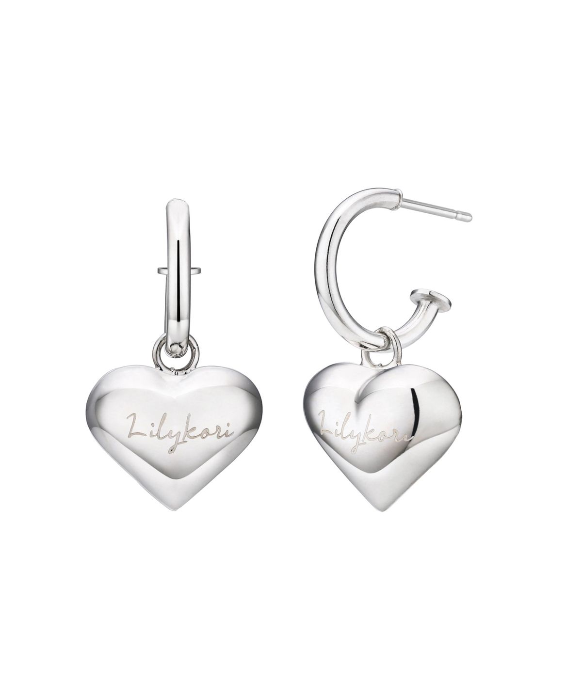 릴리코리(LILYKORI) 925 Silver Chunky Heart Earrings