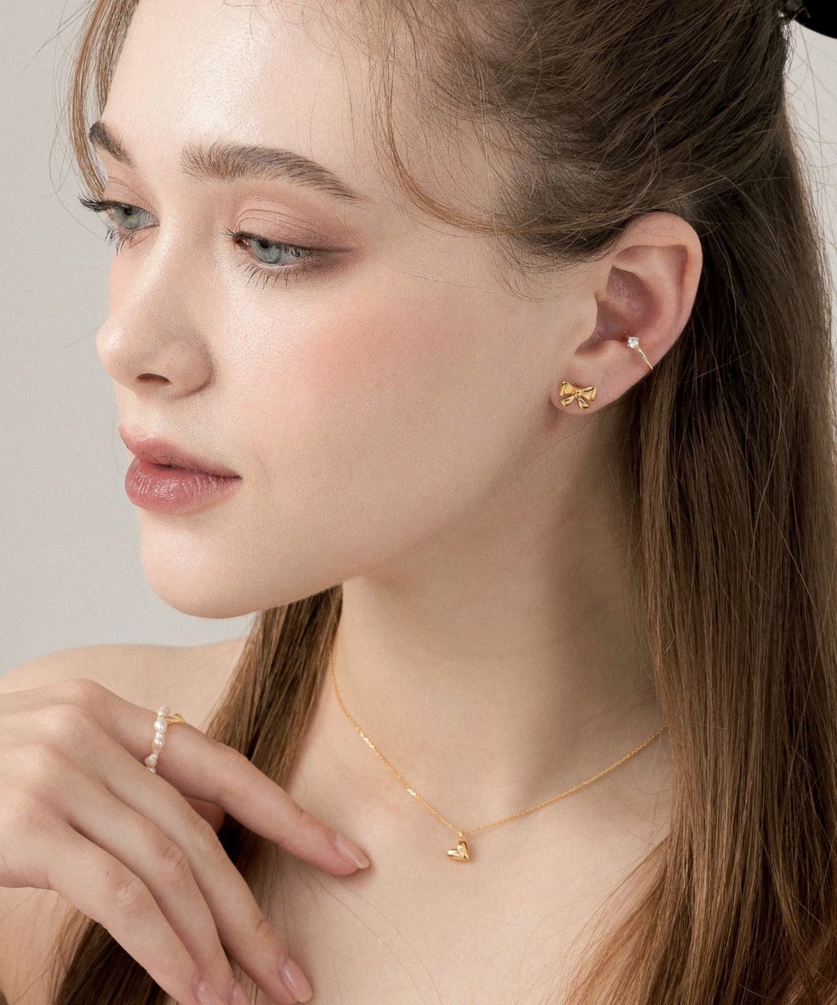 릴리코리(LILYKORI) 925 Silver Heart Cubic Lumiere Necklace