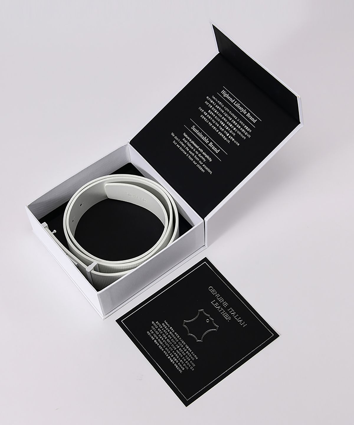 투포투(TOFORTO) 40MM 이탈리아 가죽 훅 벨트 -화이트