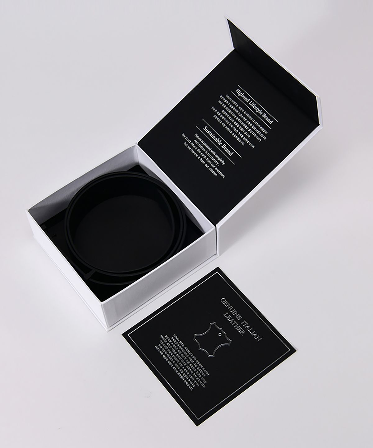 투포투(TOFORTO) 40MM 이탈리아 가죽 훅 벨트 -블랙