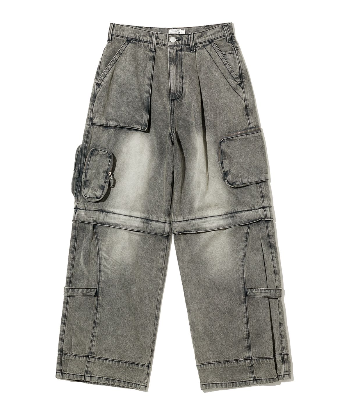 빅유니온(BIG UNION) TWOWAY POCKET PANTS / BLACK DENIM