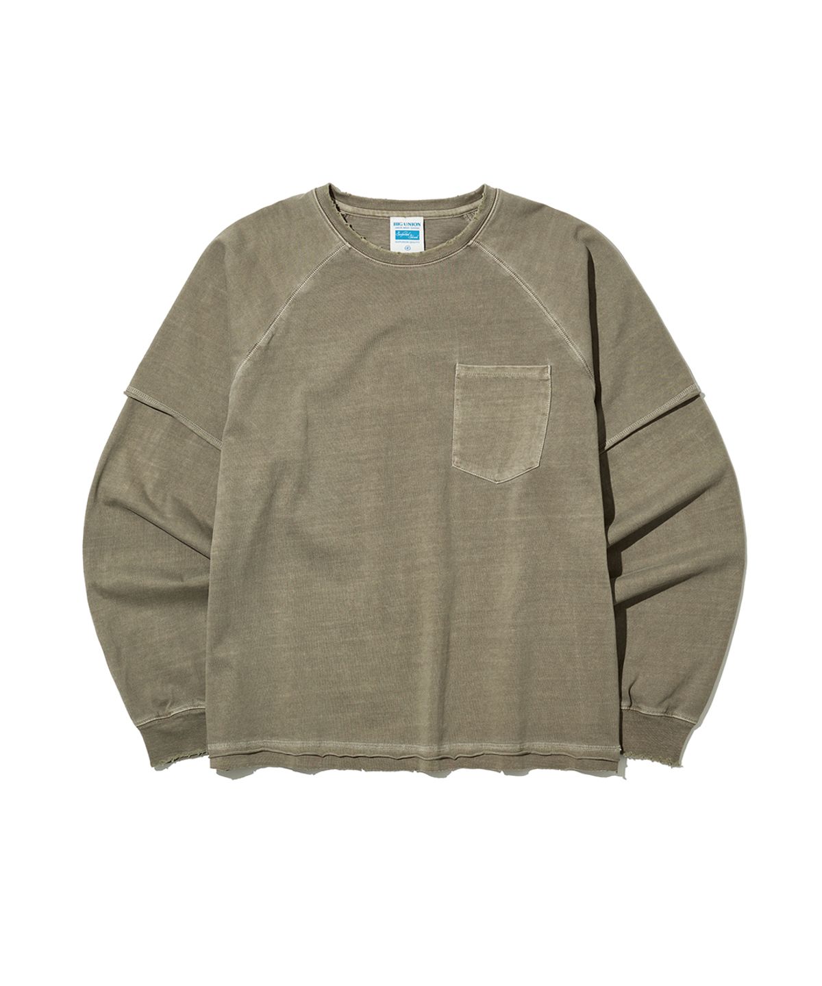 빅유니온(BIG UNION) LAYERED PIGMENT T-SHIRTS / KHAKI