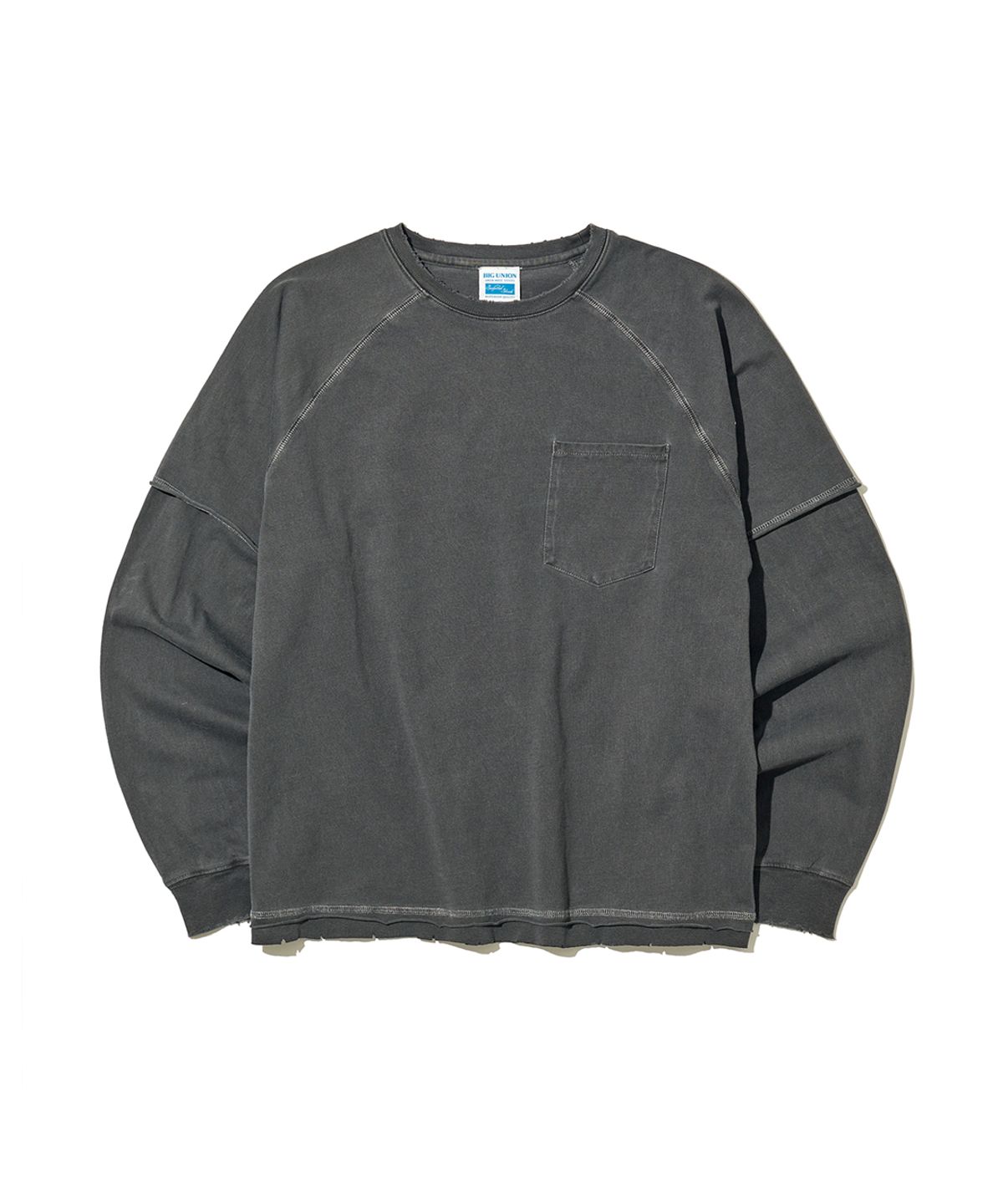 빅유니온(BIG UNION) LAYERED PIGMENT T-SHIRTS / BLACK