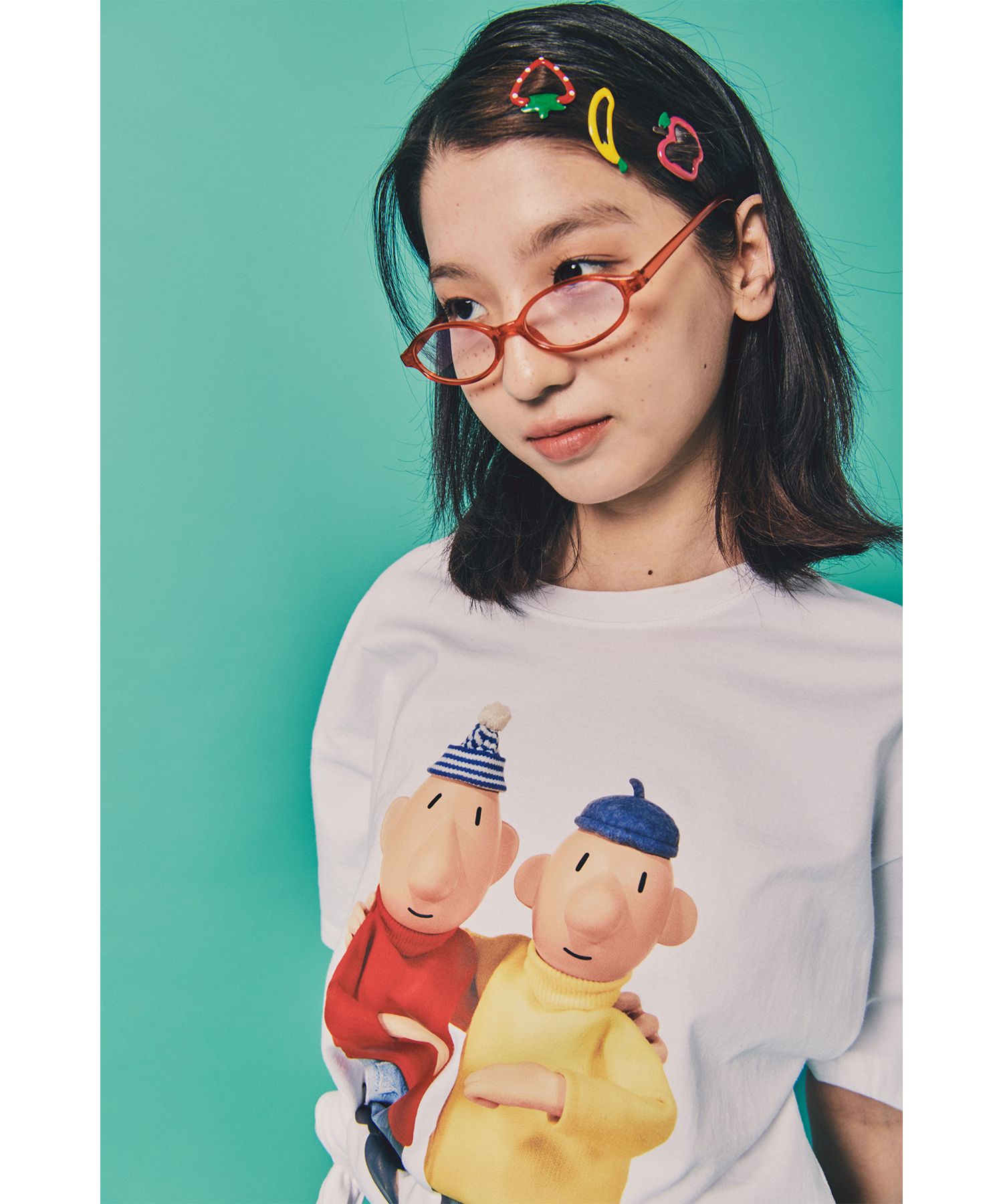 Tシャツ・カットソー LAUGHER PATMAT Best Friend T-Shirt White PM8 MUSINSA | LAUGHER [PAT&MAT] Best Friend T-shirt - White