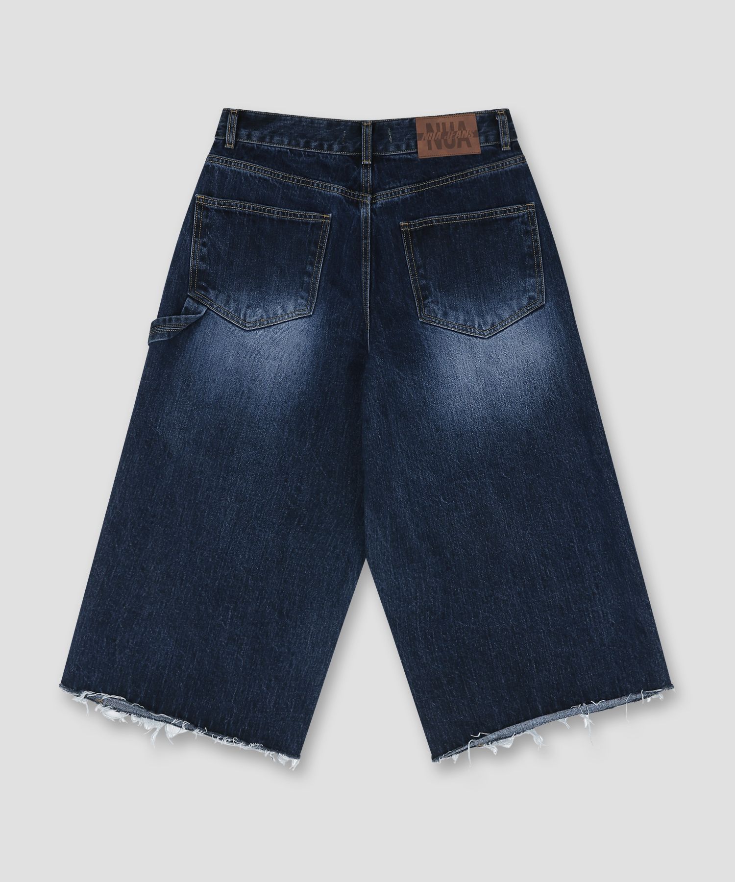 MUSINSA | NUAKLE Pocket Buggy Shorts Denim Men_Deep Blue