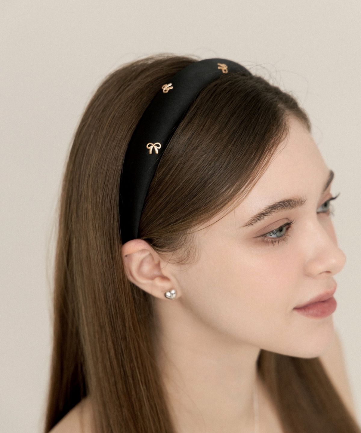 릴리코리(LILYKORI) Black Mini Ribbon Hair Band