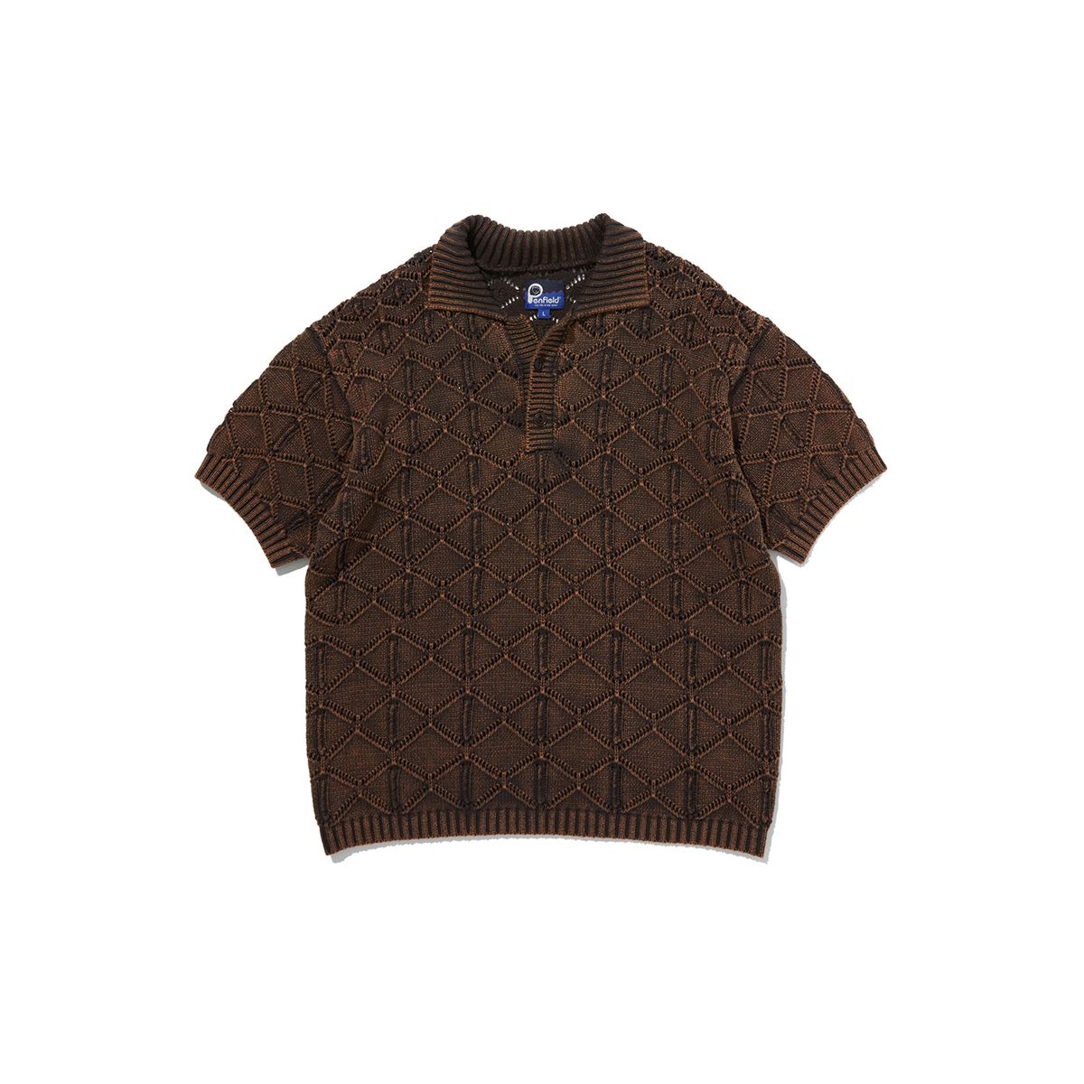 펜필드(PENFIELD) WASHED PULLOVER HALF KNIT DARK BROWN_FQ2KT20U