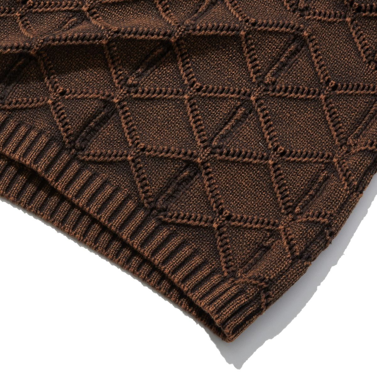 펜필드(PENFIELD) WASHED PULLOVER HALF KNIT DARK BROWN_FQ2KT20U