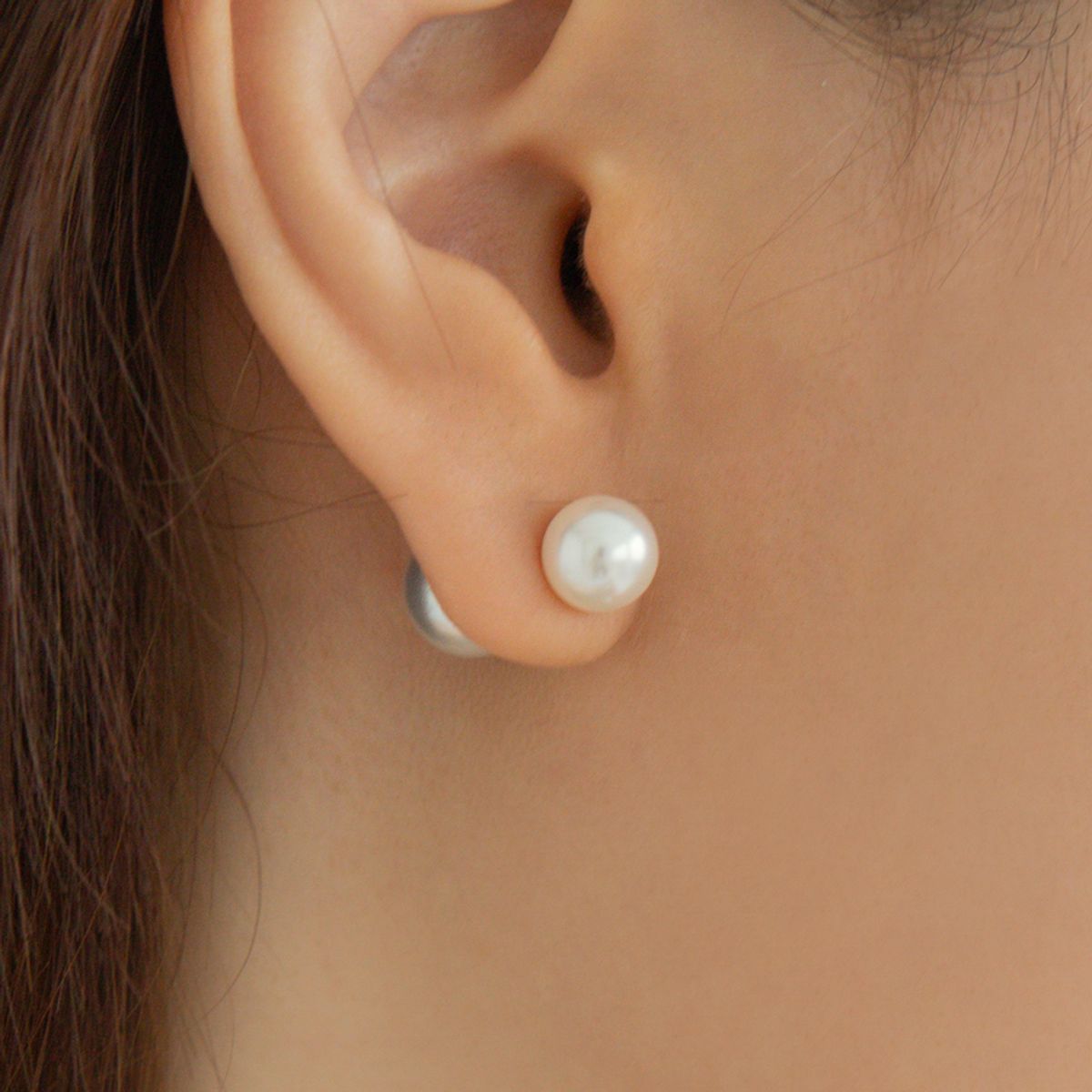 룬느(LUNNE) 14k 리버서블 8mm 진주 귀걸이 (14k골드) #LFE15