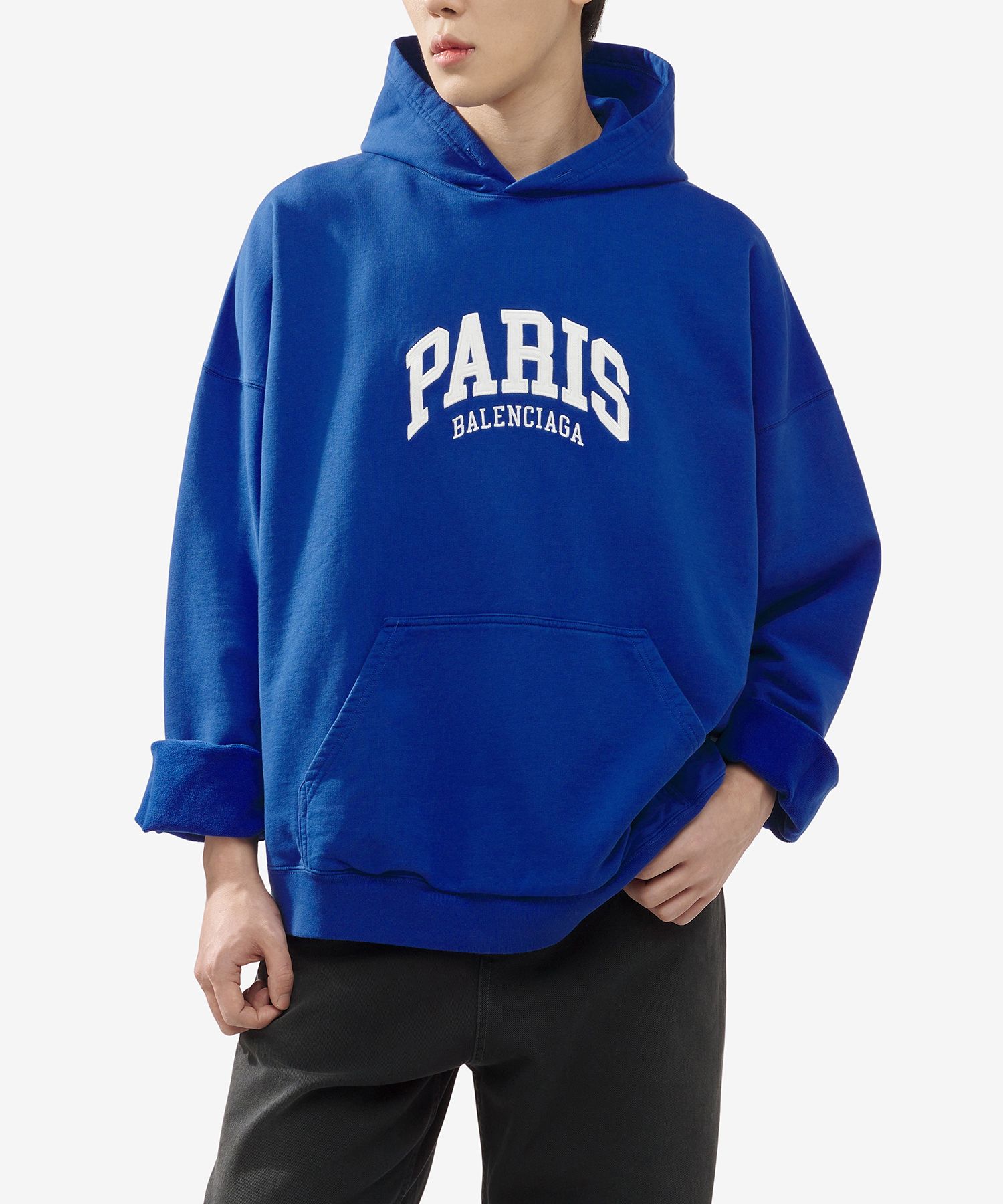 MUSINSA | BALENCIAGA Cities Paris Oversized Hoodie - Blue