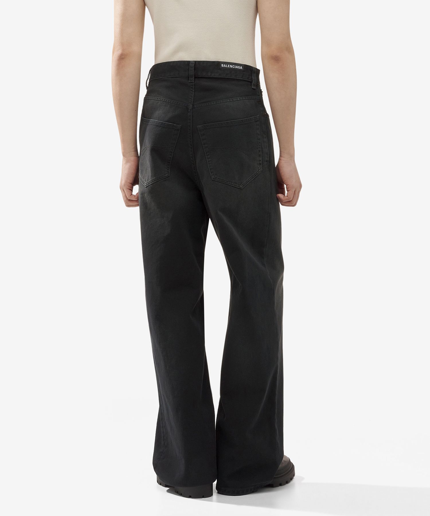 MUSINSA | BALENCIAGA Exhaust Soft Denim Pants - Fade Black