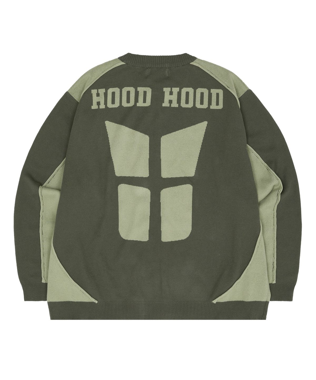 후드후드(HOODHOOD) 파이핑 라인 레이싱 니트 카키