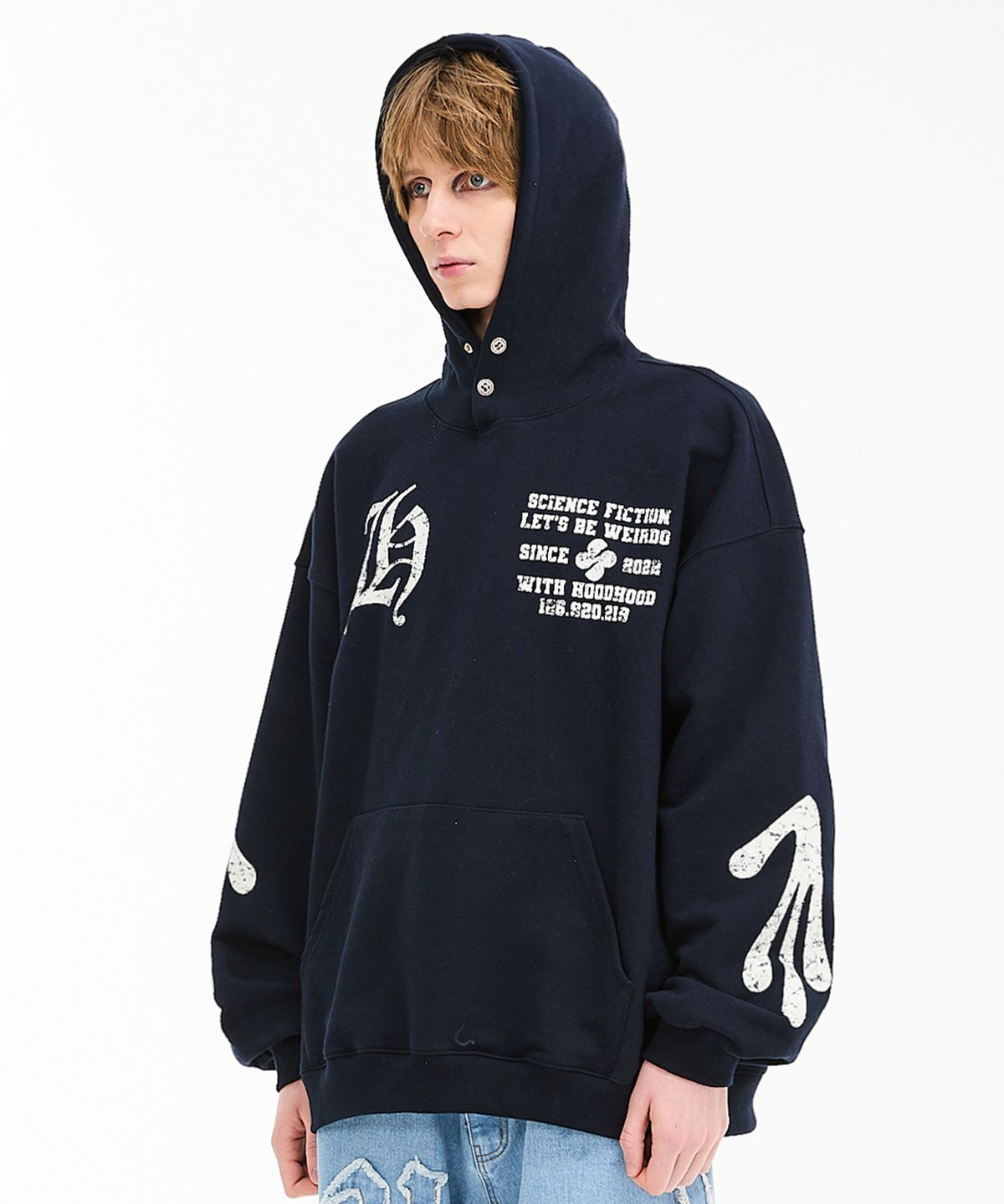 후드후드(HOODHOOD) 에일리언 바시티 후드 네이비