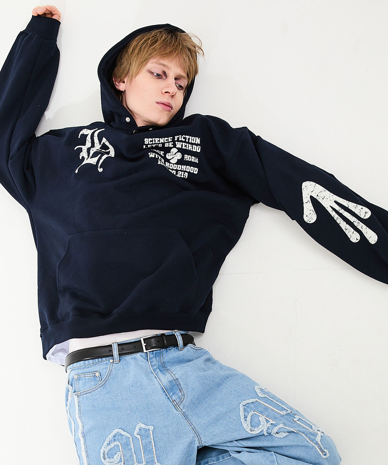 ★HOODHOOD★ Alien Varsity Hood Purple MUSINSA | HOODHOOD Alien Varsity Hood Navy
