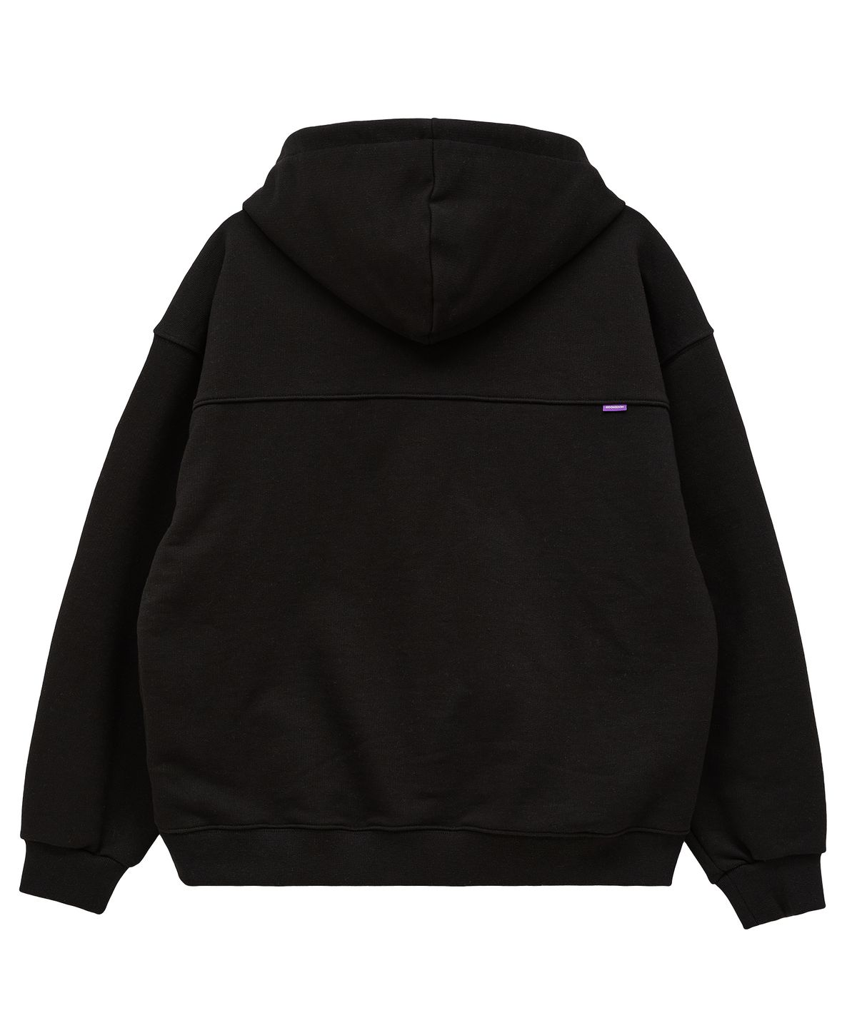 후드후드(HOODHOOD) HOOD 로고 아플리케 후드 블랙