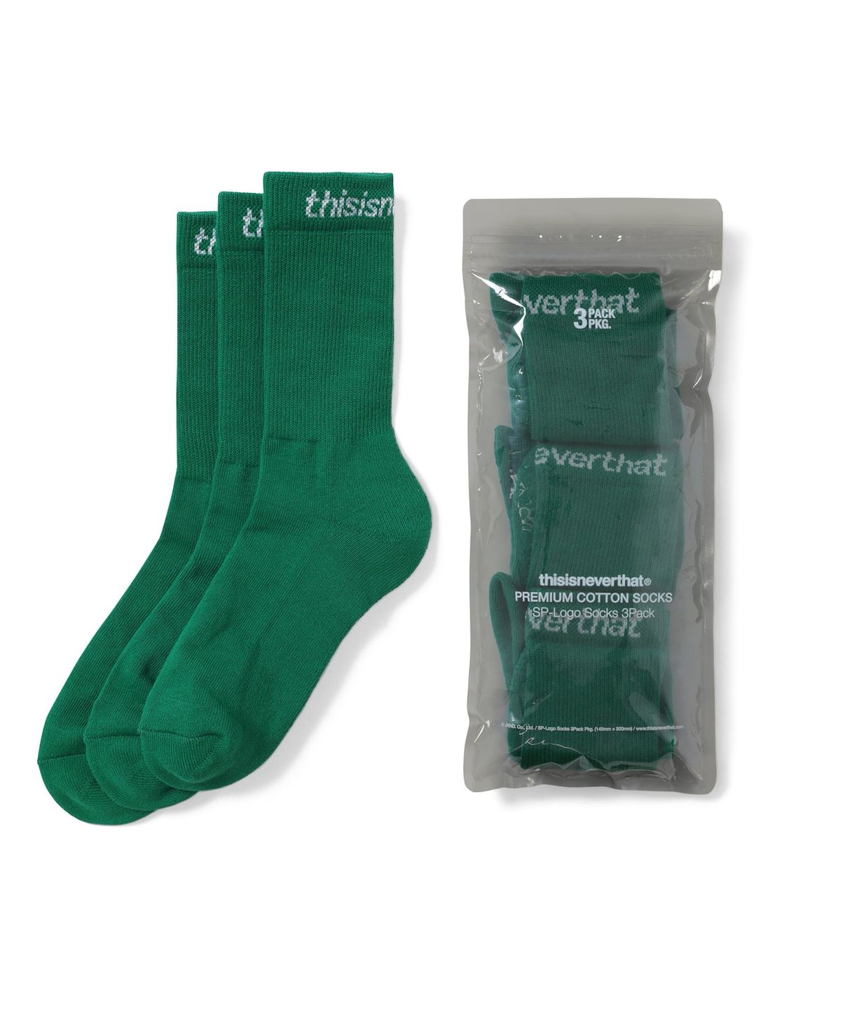 디스이즈네버댓(THISISNEVERTHAT) SP-Logo Socks 3Pack Green
