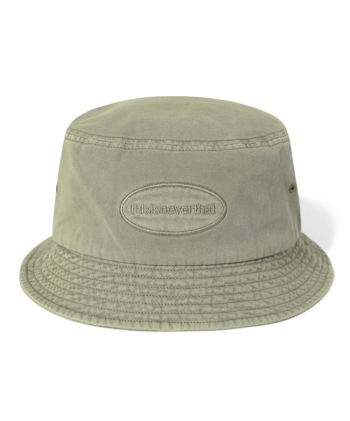 디스이즈네버댓(THISISNEVERTHAT) Overdyed E/T-Logo Bucket Hat Washed Green