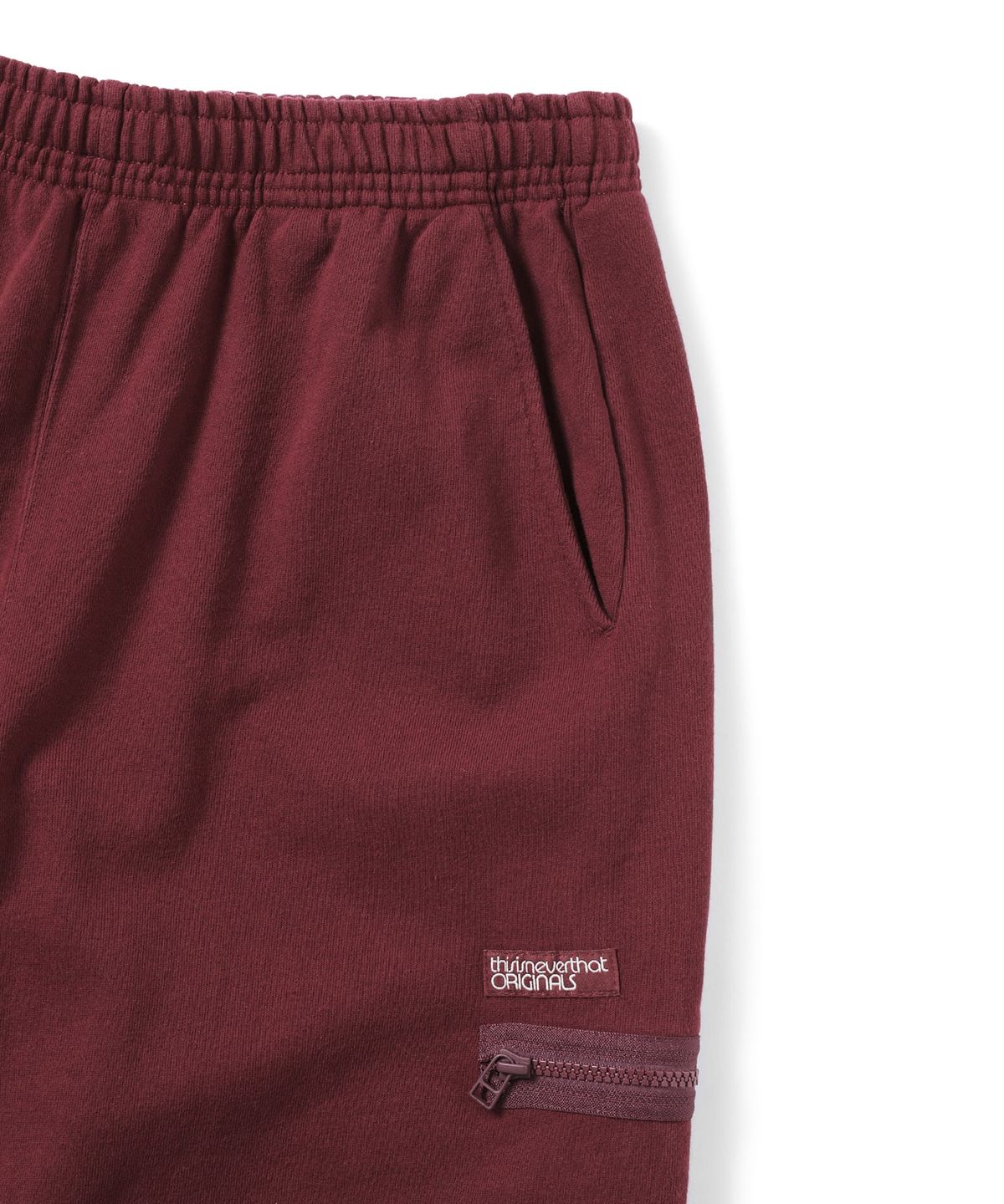 디스이즈네버댓(THISISNEVERTHAT) Multi Zip Sweatpant Burgundy