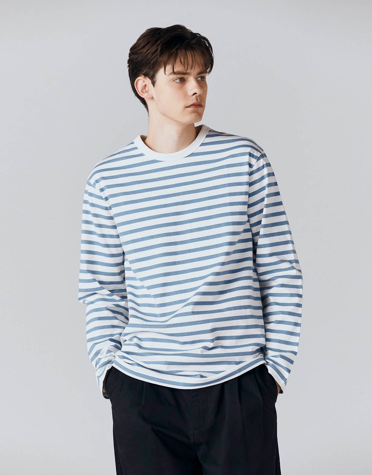 지오다노(GIORDANO) 스트라이프 긴팔 티셔츠 024503 [4color]