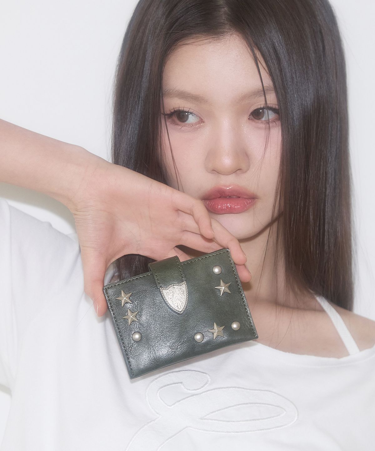 일리고(ILLIGO) 웨스턴 아코디언 카드 지갑 카키