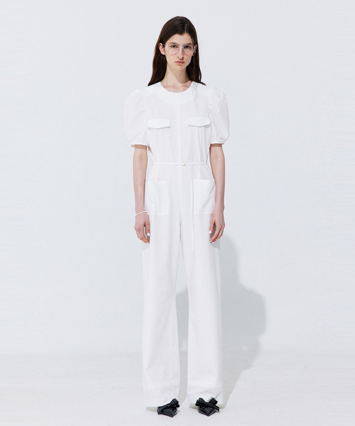 분더캄머(WNDERKAMMER) Puff Belted Jumpsuit_White (퍼프 벨티드 점프수트_화이트)