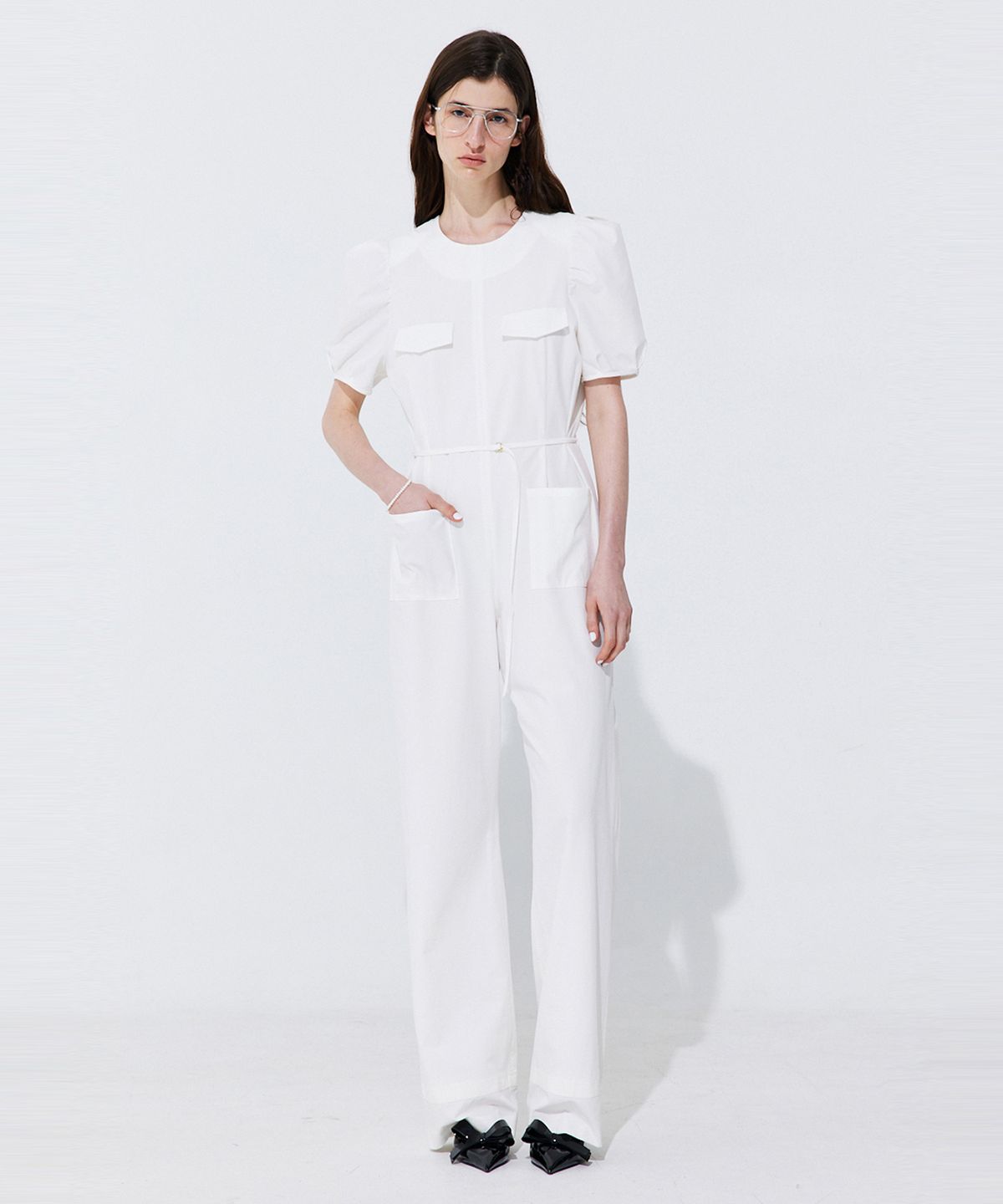 분더캄머(WNDERKAMMER) Puff Belted Jumpsuit_White (퍼프 벨티드 점프수트_화이트)