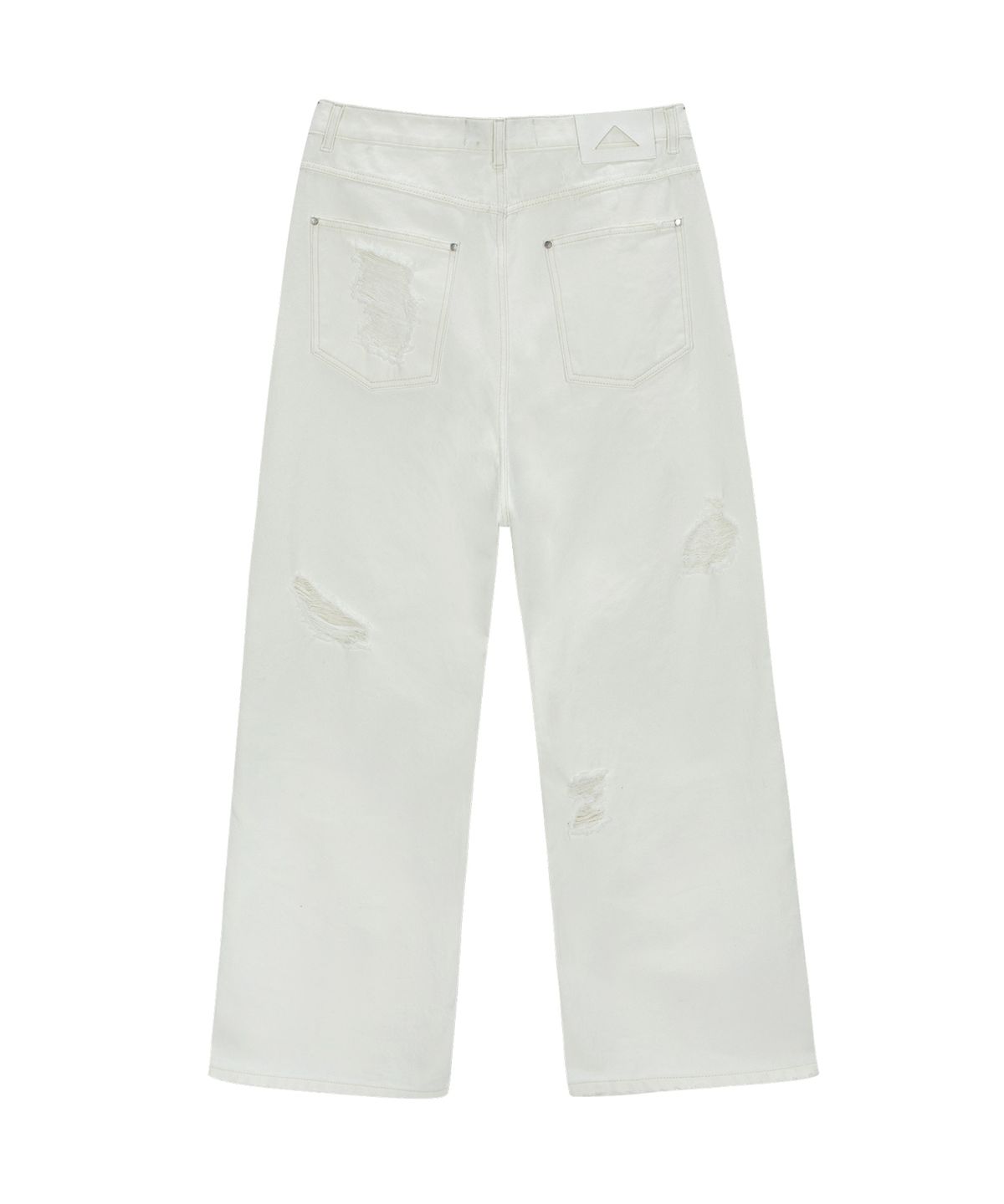 언지미크(UNGIMMICK) DESTROYED DENIM PANTS (WHITE)