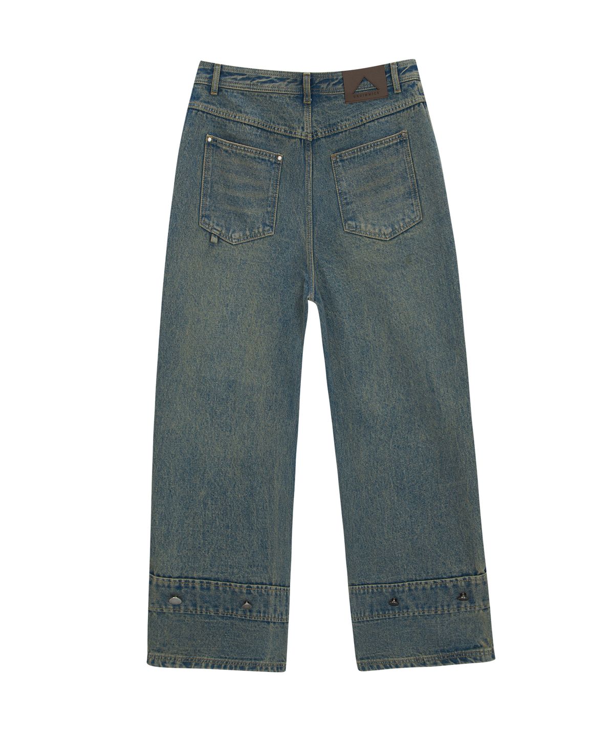 언지미크(UNGIMMICK) VINTAGE WASHED TUCK DENIM PANTS (SAND BLUE)