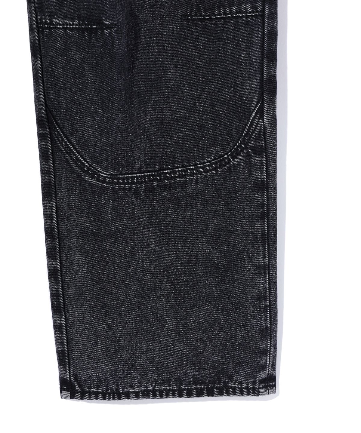 크리틱(CRITIC) HALF DOUBLE KNEE POCKET DENIM PANTS BLACK