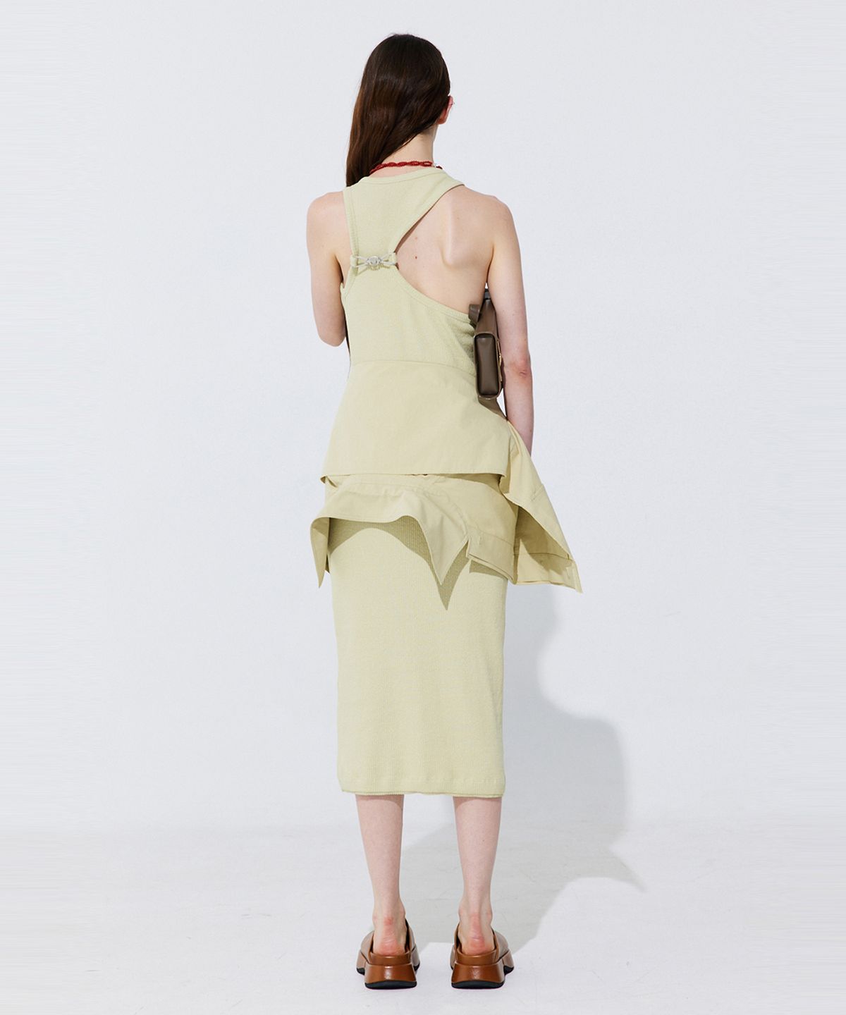 분더캄머(WNDERKAMMER) Back Cut-out Sleeveless Dress_Light Green (백 컷아웃 슬리브리스 드레스_라이트 그린)