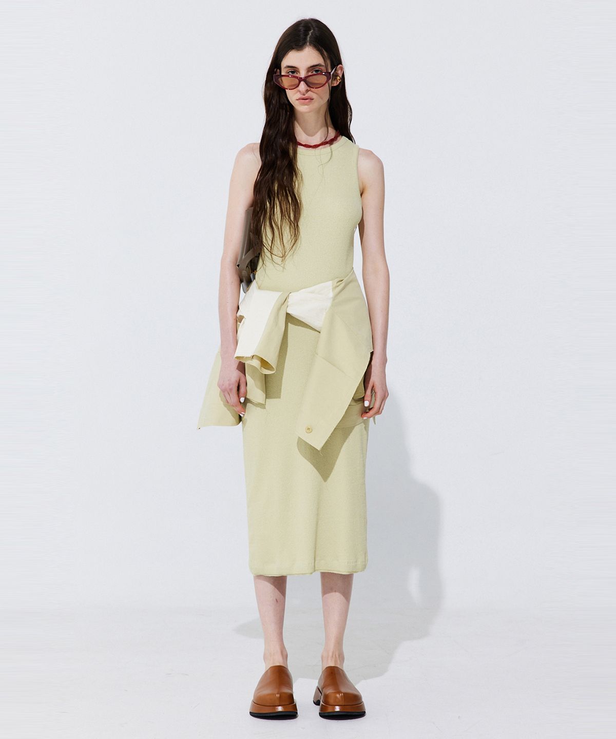 분더캄머(WNDERKAMMER) Back Cut-out Sleeveless Dress_Light Green (백 컷아웃 슬리브리스 드레스_라이트 그린)