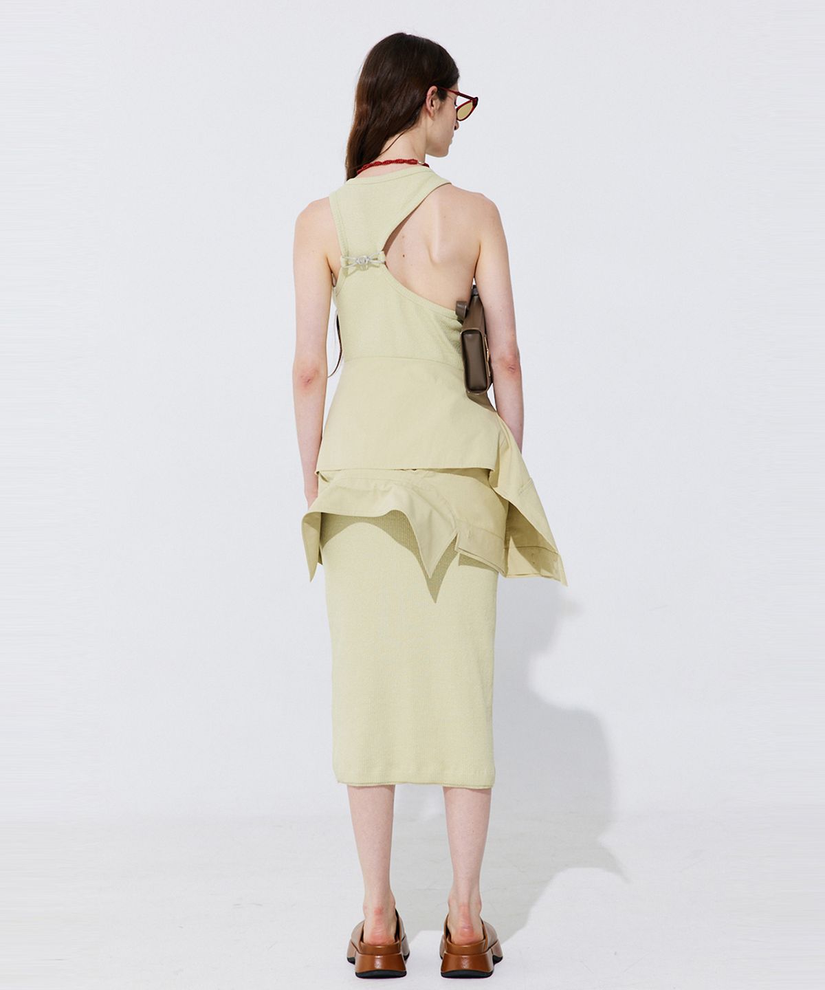 분더캄머(WNDERKAMMER) Back Cut-out Sleeveless Dress_Light Green (백 컷아웃 슬리브리스 드레스_라이트 그린)