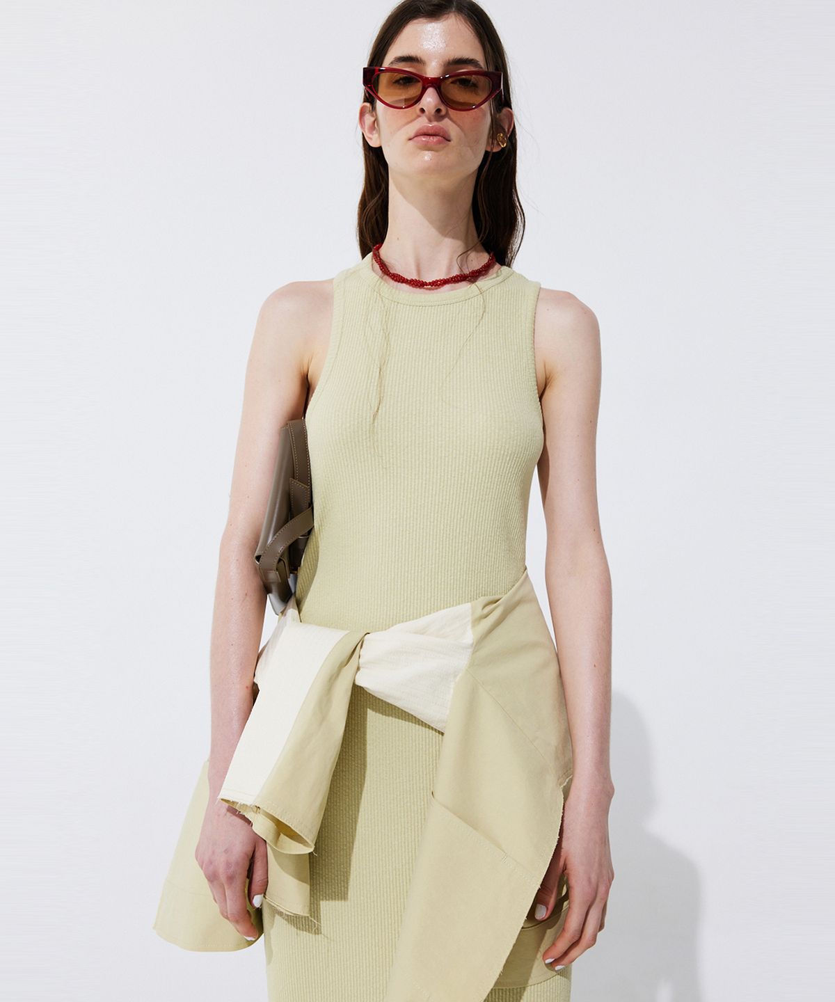 분더캄머(WNDERKAMMER) Back Cut-out Sleeveless Dress_Light Green (백 컷아웃 슬리브리스 드레스_라이트 그린)