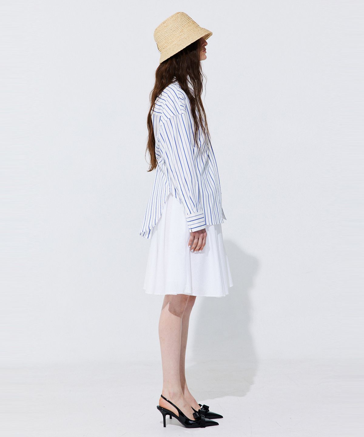 분더캄머(WNDERKAMMER) Eyelet Punching Banding Skirt_White (아일렛 펀칭 밴딩 스커트_화이트)